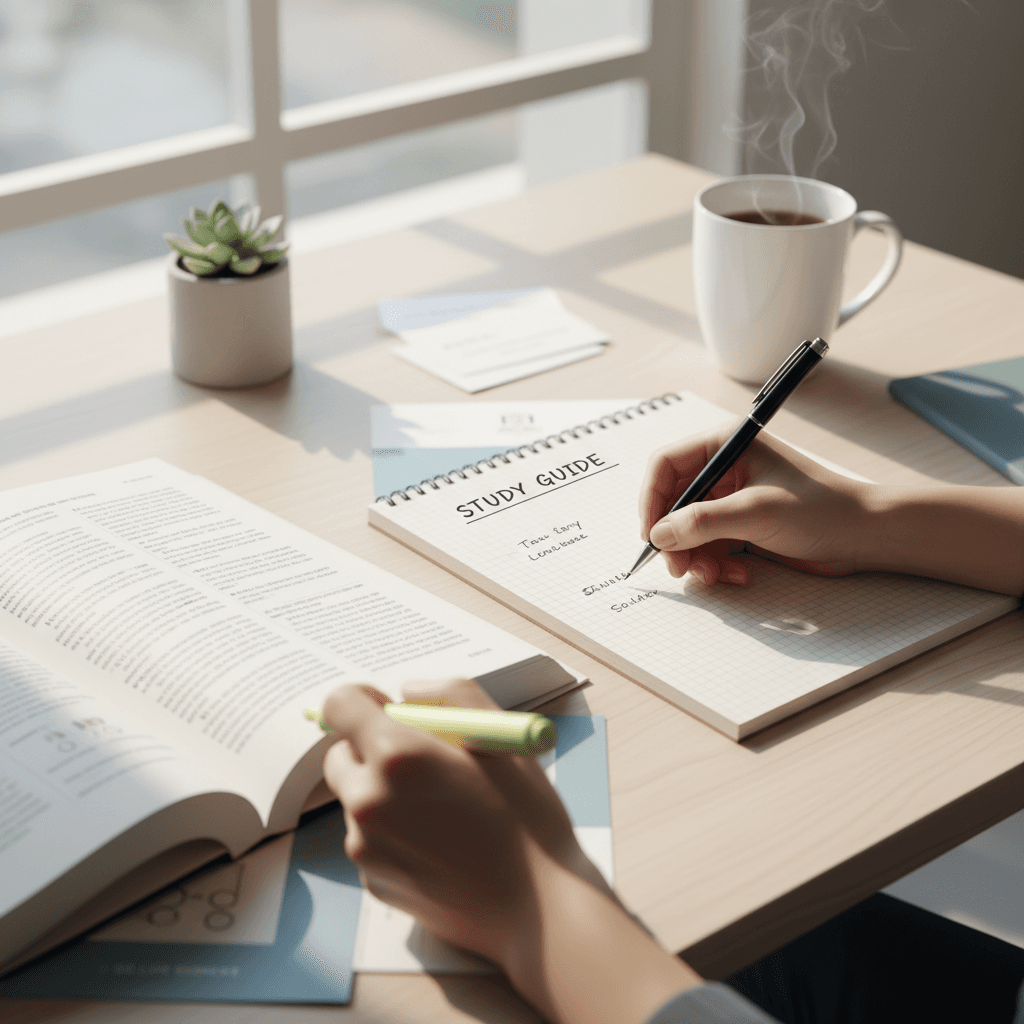 Tutor and student reviewing a personalized study plan at a wooden table