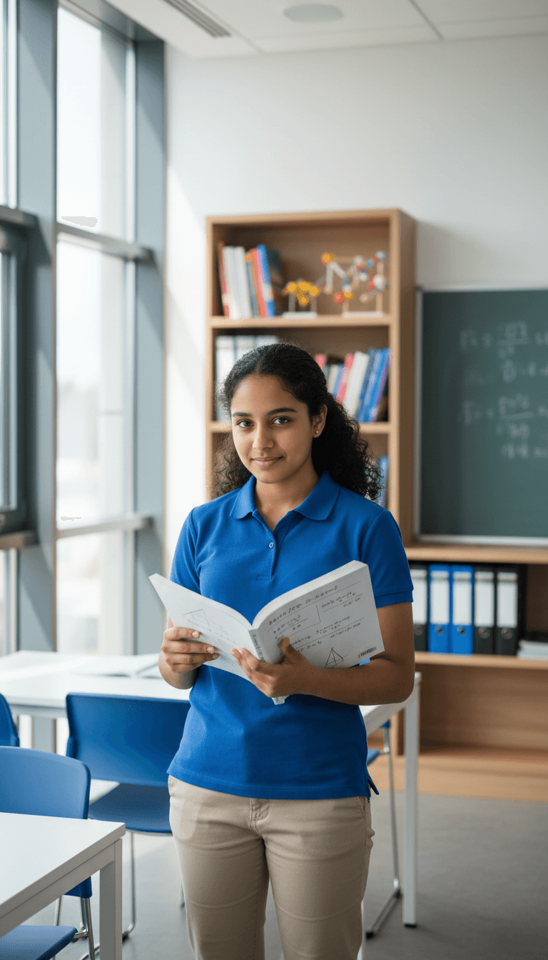 Student smiling with confidence after solving a problem with their tutor